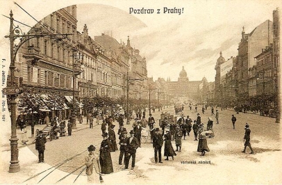 Old Pictures Prague Wenceslas Square